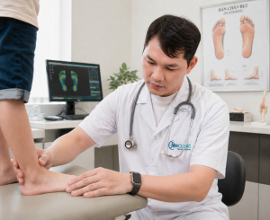 Bác sĩ khám bàn chân bẹt